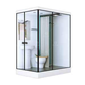 Toilette portable préfabriquée moderne Chambre modulaire Nouvelles salles de bains Enceinte intégrée Nouvelle salle de bains <span class=keywords><strong>Douche</strong></span> <span class=keywords><strong>Cabine</strong></span> complète Céramique Acrylique - Product Image 5