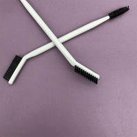 Máscara de Cejas con Gel de Doble Extremo YRX, Cepillo Delgado para Cejas, Cepillo y Peine para Cejas Blancos, Cepillo Angulado para Laminación de Cejas