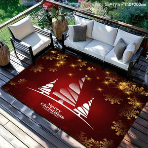 Tapis rectangulaire imprimé Temu Noël 55x79cm, antidérapant, en velours cristal, pour balcon, salon - Product Image 3