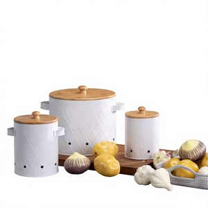 ชุดกระปุกเก็บผักทำจากโลหะสแตนเลสพิมพ์สีกล่องใส่ผลไม้ - Product Image 1