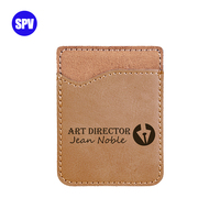 PULSEN Dompet Penyimpan Kartu Ponsel Kulit, Dudukan Kartu Ponsel Kulit Desainer Universal Leatherette