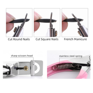 Strumenti Trimmer tagliaunghie in acrilico punte diritte forbici finte in acciaio inox finte Manicure U tagliaunghie tagliaunghie - Product Image 4