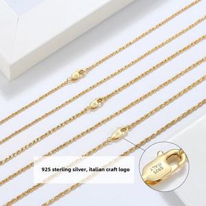 מכירה חמה 925 שרשרת חבל חתוך כסף סטרלינג שרשרת מצופים 18 קראט לגברים נשים מתנה מסיבת חתונה - Product Image 6