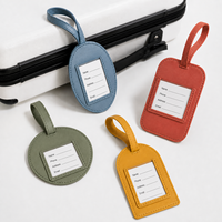 Étiquette de bagage de voyage personnalisée en cuir PU, multi-formes, couleur unie, imprimée, vierge, avec adresse claire, ovale, pour sac de golf