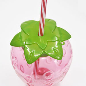 Vaso de Plástico PET de 500 ml con Forma de Piña y Fresa para Bebidas Frías, con Pajita, al por Mayor y a Bajo Precio - Product Image 4