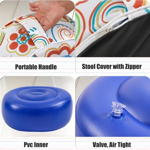 <b>Inflatable</b> Round Pouf PVC Outdoor <b>Footstool</b> Portable Circular Design Adult Use 0.3MM Thickness Custom Made - Product Image 5