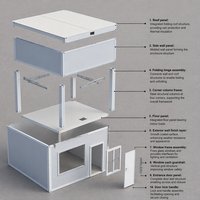 Maison conteneur modulaire pliable sur mesure, cabine préfabriquée en panneaux sandwich d'acier pour usage résidentiel, bureaux, chantiers et camps
