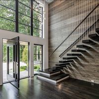 Escalier droit en bois, escalier flottant, escalier droit sur mesure, escalier intérieur personnalisé