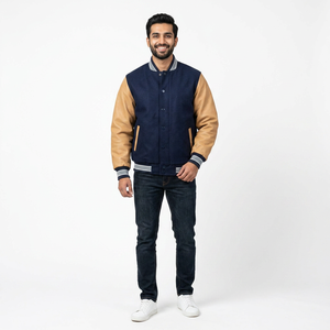 Chaqueta Bomber Varsity de Béisbol Personalizada para Hombre, de Lana y Poliéster, con Logotipo, Impermeable, Resistente al Viento, con Revestimiento, Talla y Color Personalizables - Product Image 1