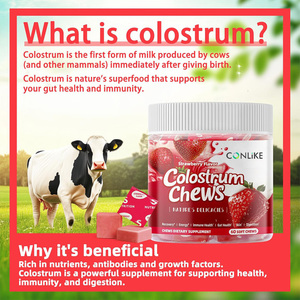 Bonbons gélifiés OEM saveur fraise pour femmes adultes, au colostrum, probiotiques et vitamines, <span class=keywords><strong>complément</strong></span> <span class=keywords><strong>alimentaire</strong></span> spécial - Product Image 4