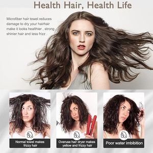 Toalla de microfibra ecológica tejida para el cabello, personalizada, súper suave, absorbente, de secado rápido, control de encrespamiento, con correa elástica para mujer - Product Image 4