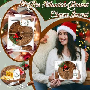 Accessoires de cuisine Planche ronde en bois d'acacia Planche à servir <span class=keywords><strong>pour</strong></span> mariage Planche à <span class=keywords><strong>fromage</strong></span> Cadeau de fête Planche à découper <span class=keywords><strong>pour</strong></span> <span class=keywords><strong>Noël</strong></span> Fête des mères - Product Image 3