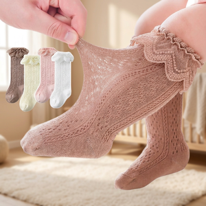 Pantimedias de Bebé con Volantes Tejidas para Verano, Hechas en Taiwán, Ecológicas, Transpirables, de Grosor Estándar, Lindas - Product Image 1
