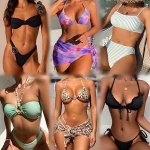 Liquidación de Fábrica al por Mayor: Conjunto de Bikini Sexy para Mujer, Ropa de Playa para Vacaciones de Verano, Envío Aleatorio - Product Image 4