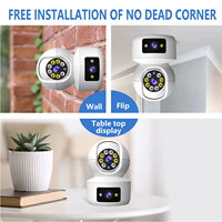Caméra IP WIFI à double objectif 2K, caméra de surveillance réseau couleur, surveillance de sécurité intérieure
