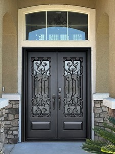 Vendita Diretta dalla Fabbrica: Porte d'Ingresso a <span class=keywords><strong>Doppia</strong></span> <span class=keywords><strong>Anta</strong></span> in Alluminio Pressofuso e Vetro, Stile Europeo, Antieffrazione, per Ville - Product Image 3