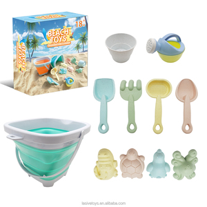 Bãi biển cát đồ chơi thiết lập 11pcs (Hộp màu) có thể gập lại bãi biển Xô Tắm Đồ chơi thiết lập trẻ em 'ngoài trời cát khuôn mẫu tưới nước có thể cát muỗng đồ chơi - Product Image 3