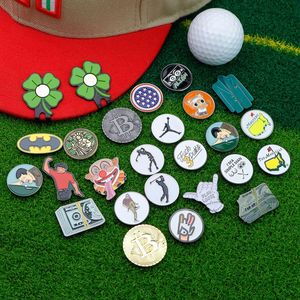 Marqueurs de balle de golf amusants et thématiques en forme de trèfle à quatre feuilles en alliage de zinc avec clip magnétique pour chapeau - Accessoires de golf personnalisés - Product Image 1