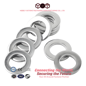 Fabbrica <span class=keywords><strong>HanDan</strong></span> produce rondelle piatte in acciaio M5 M6 M8 DIN125 in acciaio al carbonio con superficie zincata. - Product Image 1