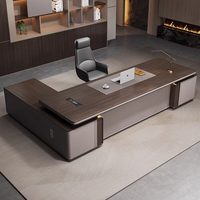 LBZ-173X Bureau de direction en L avec chaise, personnalisable, en bois, moderne, pour superviseur et manager