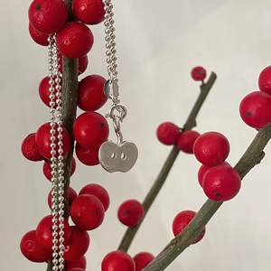 Collier en argent sterling S925, version coréenne, simple et délicat, avec perles d'olive et pendentif bicolore, très tendance - Product Image 2