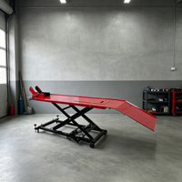 Table élévatrice pneumatique pour moto 800 lb avec pédale de déverrouillage et étau de roue pour l'entretien des motos