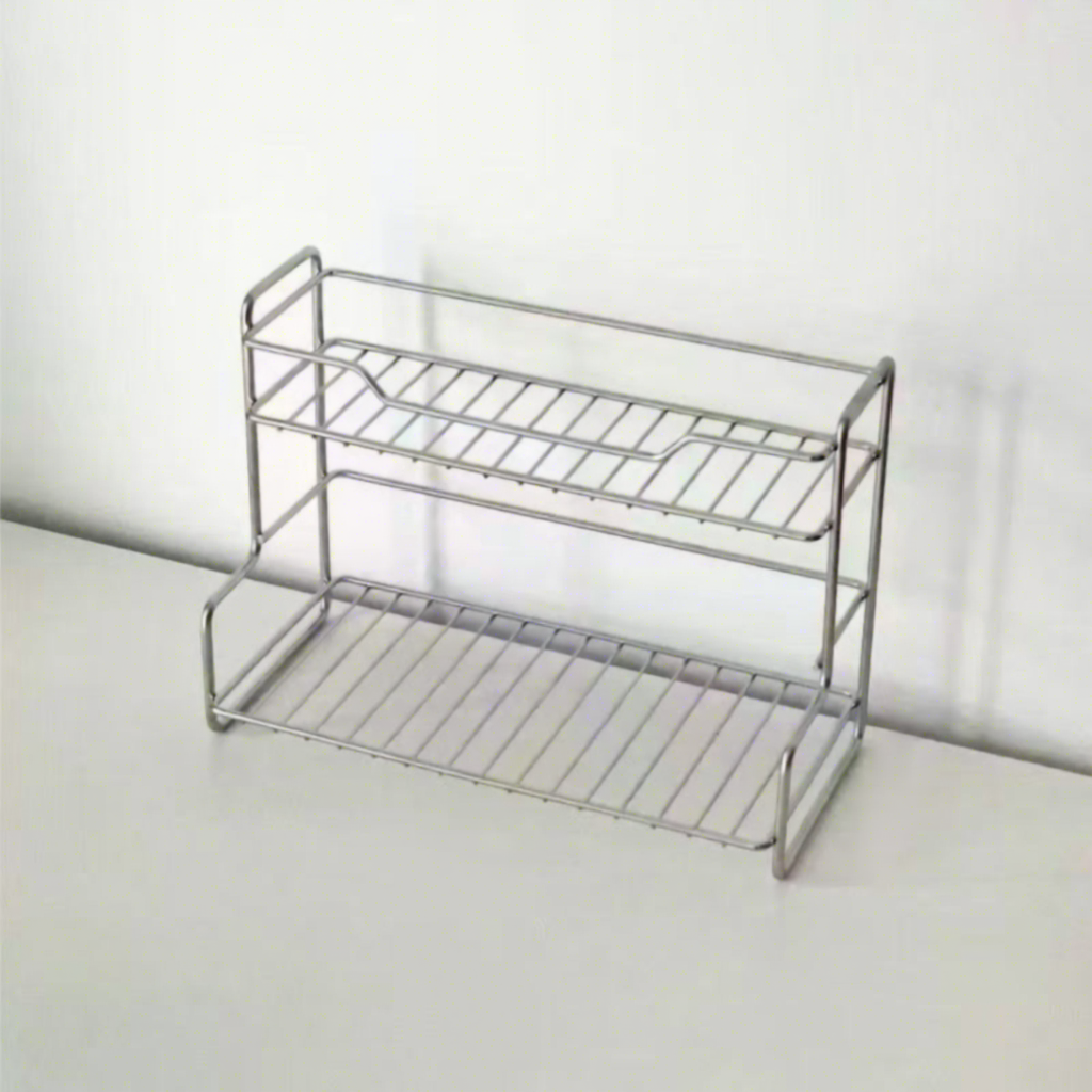 Silver double-layer storage rack