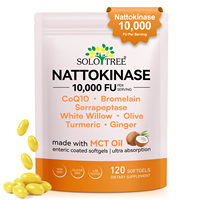SOLOTREE 120 Gélules de Nattokinase, Compléments Alimentaires, Capsules de Nattokinase 10000 FU, Gélules de Nattokinase de Qualité Supérieure