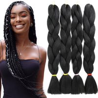 Rambut Kepang Jumbo Sintetis Ombre 24 inci 100g, Gaya Rambut Afro, Fashion Elegan