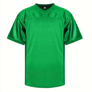 Maillot de football américain à manches courtes et col en V pour homme, en mesh, respirant, coupe classique, couleur unie, vêtements de sport - Product Image 5