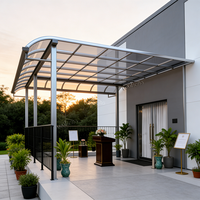 Toldo de Lujo Personalizado, Moderno, con Forma Especial, Manual, para Ventanas de Villa, Terraza, Techo de Policarbonato, Soporte de Aleación de Aluminio