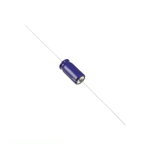 ตัวเก็บประจุแบบ Through Hole 33 ยูเอฟ คาปาซิเตอร์อะลูมิเนียม 33UF 20% 100V แบบแกน AXIAL TH TVX2A330MAD - Product Image 1