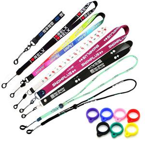 Cordon tour de cou personnalisé Europe avec porte-stylo, logo couleur, 36 pouces, et anneau en silicone de 13 mm de diamètre - Product Image 1