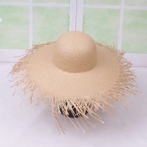 Mũ Rơm Giấy Viền Thô Cho Nữ Mũ Rơm Mềm Vành Rộng Siêu Lớn Mũ Cói Che Nắng Mùa Hè Đi Biển - Product Image 3