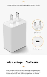 Premium CE RoHS certifié PD 10W USB TYPE C adaptateur secteur chargeur mural rapide pour <span class=keywords><strong>iPhone</strong></span> pour Samsung avec prise américaine pour écouteurs - Product Image 6