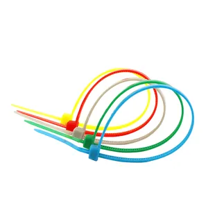 Bridas de plástico PA66 para cables, bridas de nailon de goma flexible, autobloqueo, multicolor, para interior y exterior