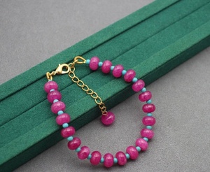 Bracelets en perles de pierre naturelle plaqués or 18 carats, faits à la main, classiques, vente en gros, bijoux cadeaux pour femmes - Product Image 2