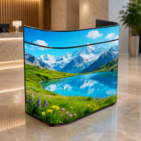 Pantalla LED Curva Personalizada para Mostrador de Recepción P1.86 P2 P2.5, Pantalla a Todo Color para Interiores, para Hoteles, Bares y Centros Comerciales