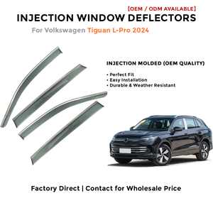 Injection Window Visors Rain Guards for Volkswagen Tiguan L-Pro 2024 | Side Window Deflectors Custom Fit Auto Accessories - Product Image 2