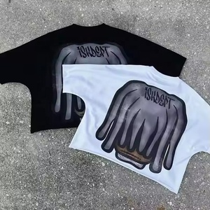 Übergroßes Crop Boxy Fit T-Shirt Herren Baumwolle Drop Shoulder Streetwear Luxus qualität Benutzer definiertes Logo DTG Bedrucktes T-Shirt für Herren - Product Image 3