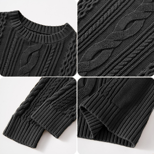 Vente en gros de pulls à manches longues pulls tricotés pour hommes avec logo brodé pull d'automne 100% en coton - Product Image 4