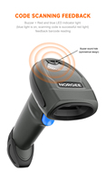 Escáner de Código de Barras Inalámbrico NORGEE NG3308R con Batería de Gran Capacidad de 2000 mAh y 2.4G, Escáner de Inventario POS Portátil, 12 Horas de Escaneo