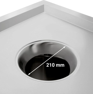 Stainless Steel Mobile Waste Bin Trolley 220mm Round Hole for Fast Food Restaurant - Product Image 5