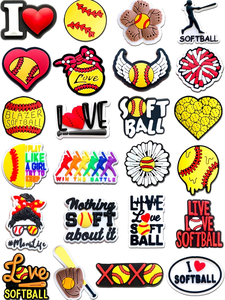 Parche de Tela Bordado de Softbol, PVC 2D, Color/Tamaño Personalizable, Duradero, Ligero, Decoraciones para Zapatos, Zuecos, Sandalias, Unisex - Product Image 3