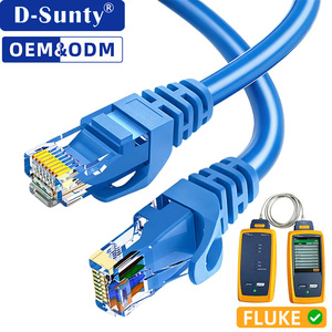 สายแพทช์ D-Sunty Cat5e ได้รับการรับรองมาตรฐาน CE FCC RoHS สายอีเธอร์เน็ต UTP สีน้ำเงิน RJ45 ทองแดงแท้ สำหรับเราเตอร์ สวิตช์ LAN OEM - Product Image 1
