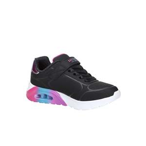 Zapatillas Skechers para niña, negras, con detalles en rosa y azul. - Product Image 6