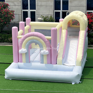 Cầu Vồng Inflatable Bouncer Trung Tính Nhà Bị Trả Lại Với Trượt Kép Và Bóng Pit Hồ Bơi Sang Trọng Trắng Nhảy Lâu Đài Cho Trẻ Em - Product Image 5