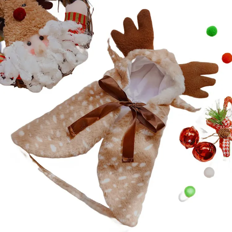 Amaz Offre spéciale Costume de Noël pour chien Cape Elk Vêtements chauds pour chien et chat Chapeau d'hiver