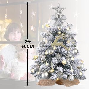 Mini Albero <span class=keywords><strong>di</strong></span> <span class=keywords><strong>Natale</strong></span> Artificiale Pre-Illuminato con Effetto Neve per Decorazione Casa e Ufficio - Product Image 1