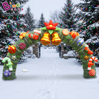 Arche gonflable publicitaire personnalisée Père Noël avec LED, arche de Noël gonflable d'extérieur pour la décoration de jardin et de fêtes